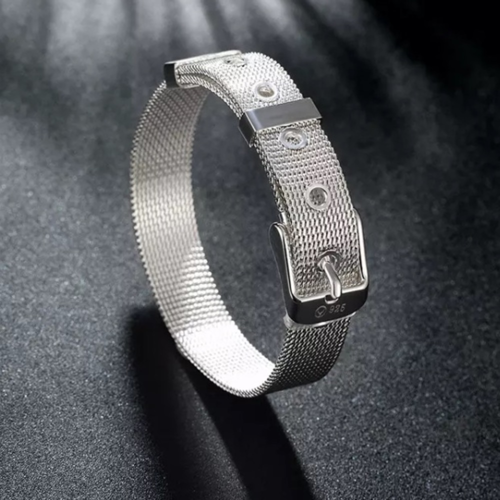 Silver Mesh Belt Bracelet